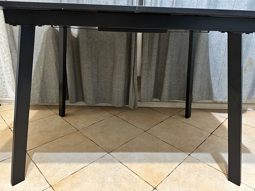 Стеклянный стол Агни 110 королевский мрамор / черный матовый фото покупателя 3