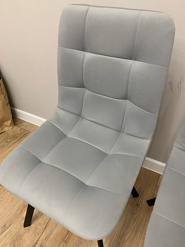 Стул на металлокаркасе Чилли синяя ткань / белый фото покупателя 1132