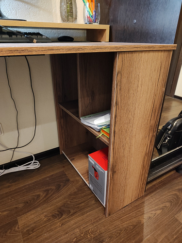 Письменный стол Битти Лофт 116х60х75 дуб делано светлый / белый матовый фото покупателя 115