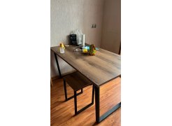 Деревянный стол Лота Лофт 120(160)х75 черный матовый / бетон светлый фото покупателя 272