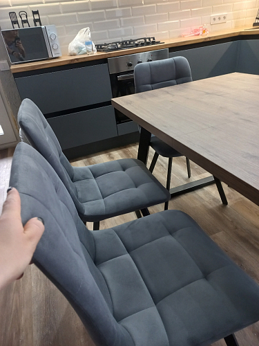 Стул на металлокаркасе Чилли черный / зеленый фото покупателя 1035