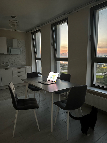 Стол Тринити Лофт 140 25 мм дуб делано темный / белый фото покупателя 174