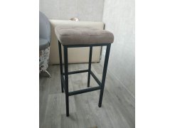 Барный стул Лофт кожзам темно-серый / черный матовый фото покупателя 227