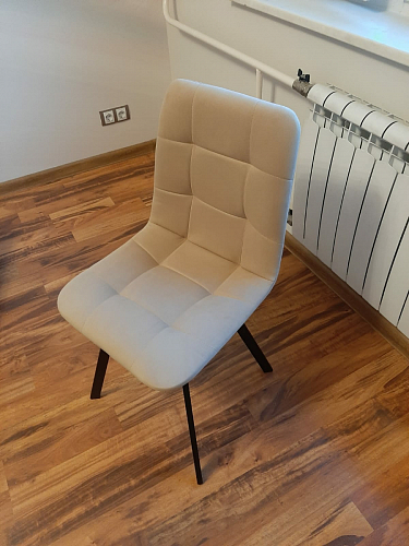 Стул на металлокаркасе Чилли К светло-серый велюр / черный каркас фото покупателя 458