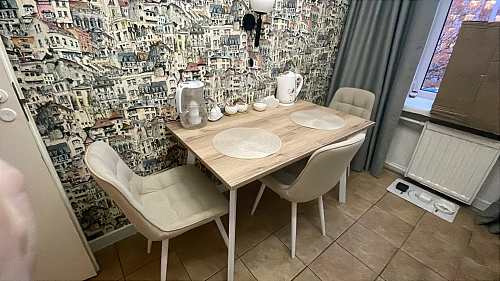 Стол раскладной Колон Лофт 120 25 мм юта / черный матовый фото покупателя 2