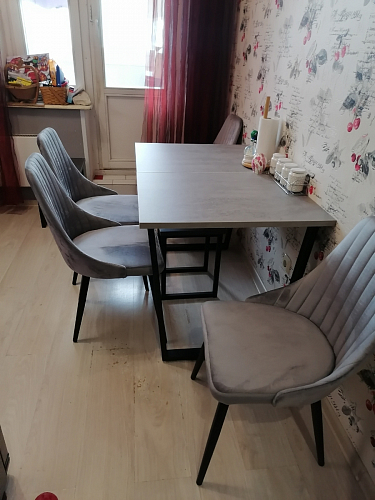 Стол раскладной Лота Лофт 120 25 мм юта / черный матовый фото покупателя 300