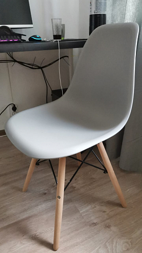 Пластиковый стул Eames PC-015 серо-голубой / дерево фото покупателя 486