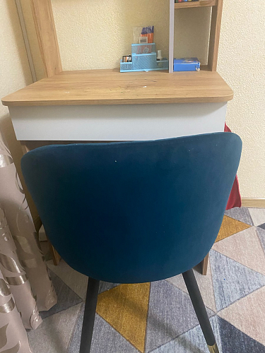 Стул на металлокаркасе Gabi 1 light blue / black / gold фото покупателя 82