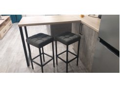 Барный стул Лофт кожзам темно-серый / черный матовый фото покупателя 317