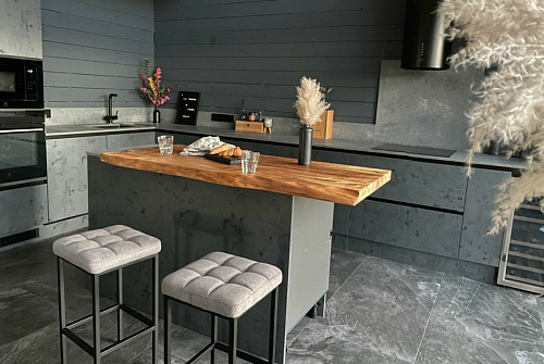 Барный стул Лофт ткань канди грей / черный матовый фото покупателя 16