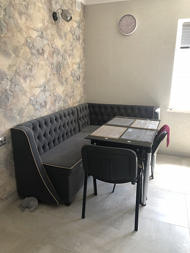 Кухонный диван Лофт левый микровельвет фиолетовый фото покупателя 1