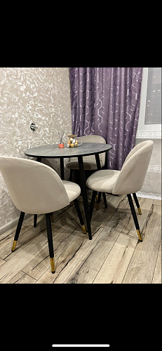 Стул на металлокаркасе Gabi dark beige / black / silver фото покупателя 277