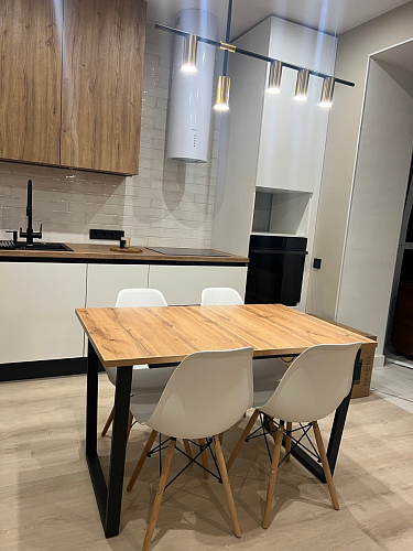 Стол Лота Лофт 140 25 мм черный матовый / бетон фото покупателя 799