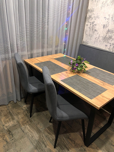 Стол Лота Лофт 140 25 мм черный матовый / бетон фото покупателя 493