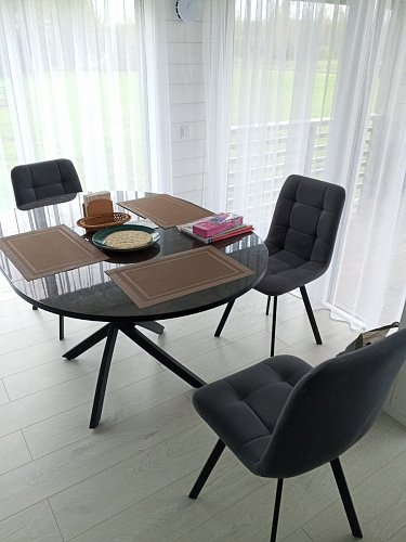 Стул на металлокаркасе Чилли К черный / зеленый фото покупателя 381