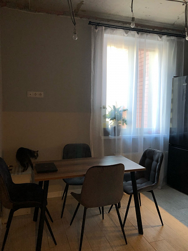 Стол Тринити Лофт 120 32 мм дуб галифакс табако / черный матовый фото покупателя 300