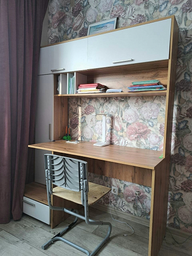 Письменный стол Лайт 03.243 дуб золотой (craft) / белый премиум фото покупателя 278