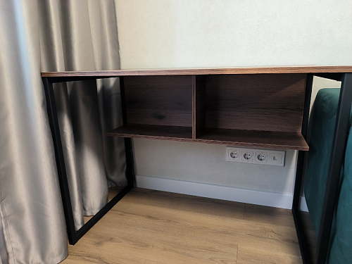 Письменный стол Клер Лофт дуб делано темный / черный матовый фото покупателя 34