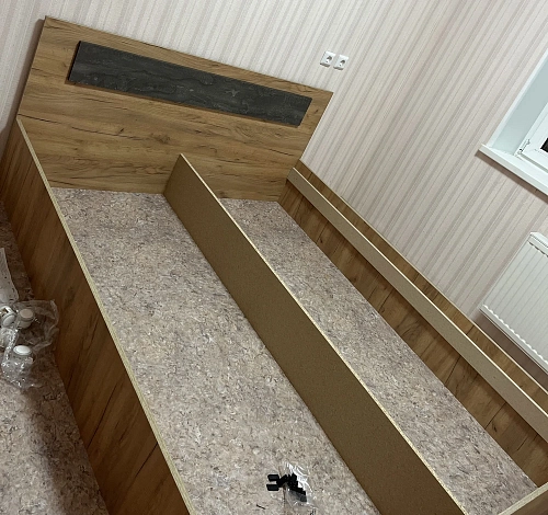 Двуспальная кровать Таика 160х200 дуб золотой / камень темный фото покупателя 3