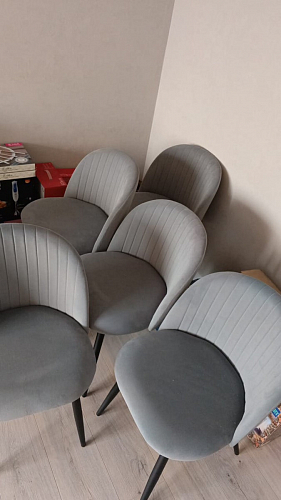 Стул на металлокаркасе Gabi dark beige / black / silver фото покупателя 88