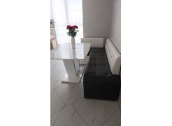 Кухонный диван Люксор угловой экокожа белый левый фото покупателя 2