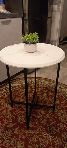 Журнальный столик Грейс мрамор серый / белый фото покупателя 11