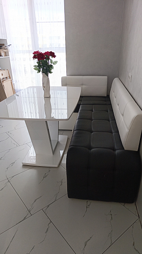 Кухонный диван Люксор угловой экокожа белый левый фото покупателя 2