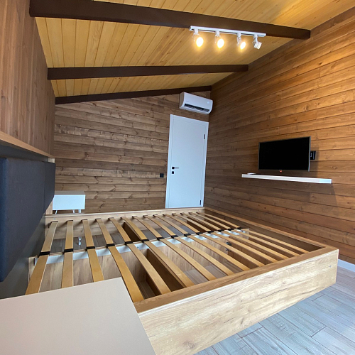 Двуспальная кровать Клауд 160х200 парящая дуб крафт золотой / антрацит фото покупателя 279