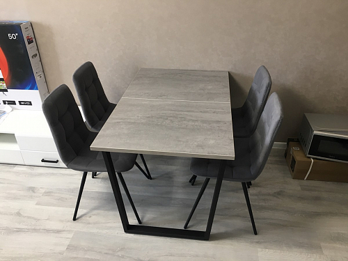 Деревянный стол Лота Лофт 140х80 черный матовый / бетон светлый фото покупателя 645