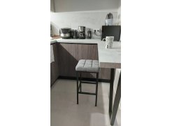 Барный стул Лофт кожзам темно-серый / черный матовый фото покупателя 294