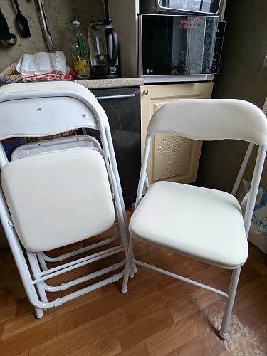 Стул на металлокаркасе Fold 1 складной white / white фото покупателя 4
