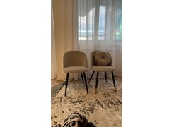 Стул на металлокаркасе Gabi 1 бежевый / черный с серебряными наконечниками фото покупателя 804