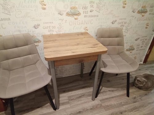 Стул на металлокаркасе Челси бирюзовый / черный фото покупателя 73