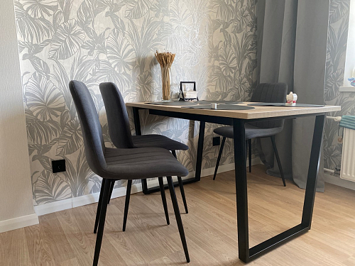 Деревянный стол Лота Лофт 120х75 белый матовый / дуб крафт золотой фото покупателя 283