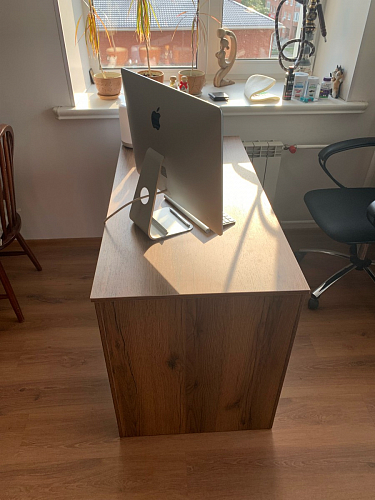 Письменный стол Битти Лофт 116х60х75 дуб делано светлый / белый матовый фото покупателя 106