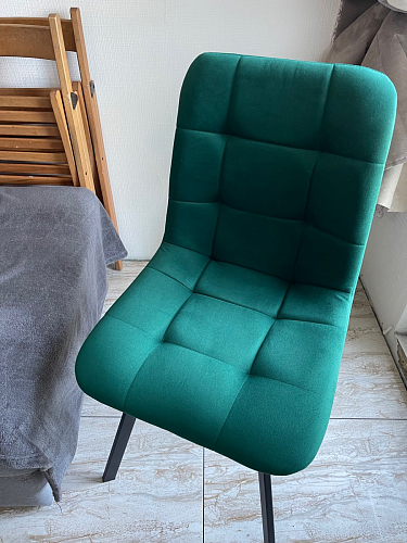 Стул на металлокаркасе Чилли синяя ткань / белый фото покупателя 421