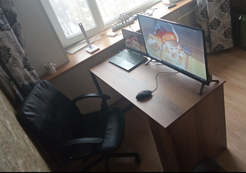 Письменный стол Битти Лофт 116х60х75 дуб делано светлый / белый матовый фото покупателя 7