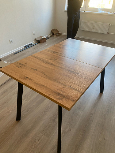 Стол раскладной Колон Лофт 120 32 мм дуб галифакс табако / черный матовый фото покупателя 116