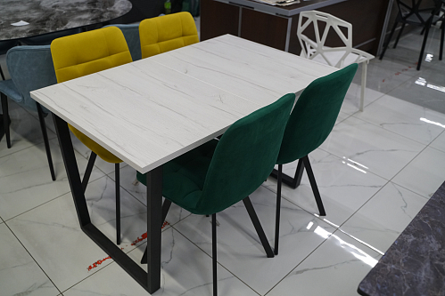 Деревянный стол Лота Лофт 120х75 белый матовый / дуб крафт золотой из шоурума 1