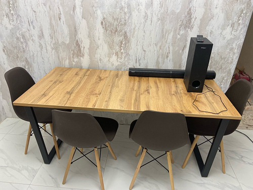 Деревянный стол Лота Лофт 140х80 черный матовый / бетон светлый фото покупателя 132