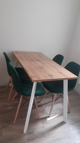 Стол Тринити Лофт 120 32 мм дуб галифакс табако / черный матовый фото покупателя 30