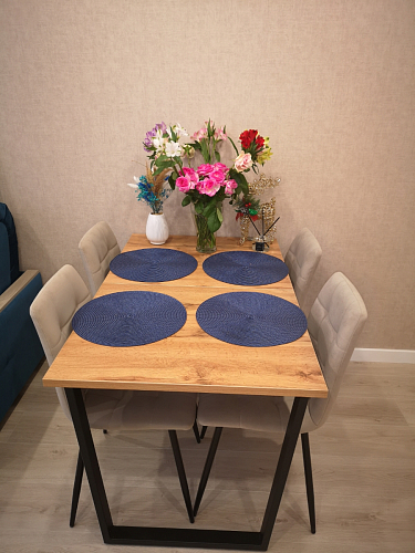 Деревянный стол Лота Лофт 140х80 дуб крафт табачный / черный матовый фото покупателя 1