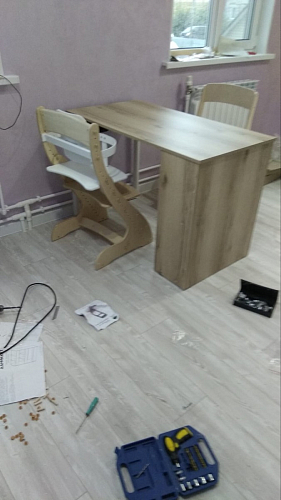 Письменный стол Битти Лофт 116х60х75 дуб вотан / белый матовый фото покупателя 13