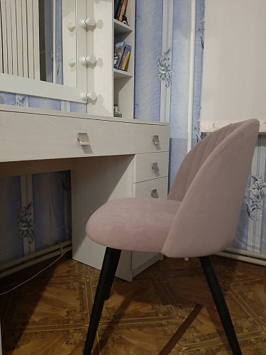 Стул на металлокаркасе Gabi 1 light purple / black / gold фото покупателя 245