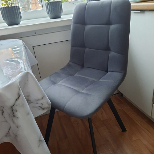 Стул на металлокаркасе Чилли синяя ткань / белый фото покупателя 1042