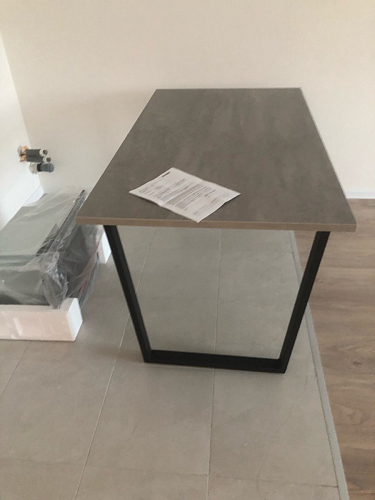 Стол Лота Лофт 140 25 мм черный матовый / бетон фото покупателя 7