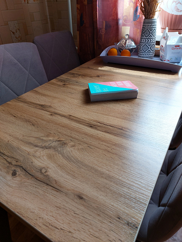 Стол Тринити Лофт 120 32 мм дуб галифакс табако / черный матовый фото покупателя 525