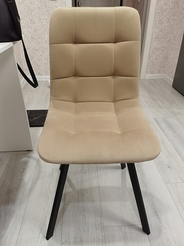 Стул на металлокаркасе Чилли К светло-серый велюр / черный каркас фото покупателя 278