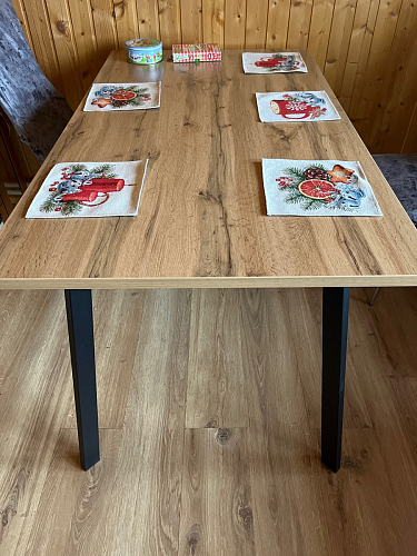 Стол Тринити Лофт 120 32 мм дуб галифакс табако / черный матовый фото покупателя 66