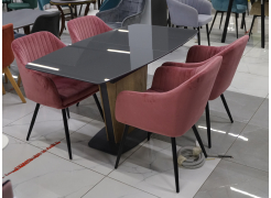 Стол на тумбе Теон дуб антор натуральный / графит из шоурума 1